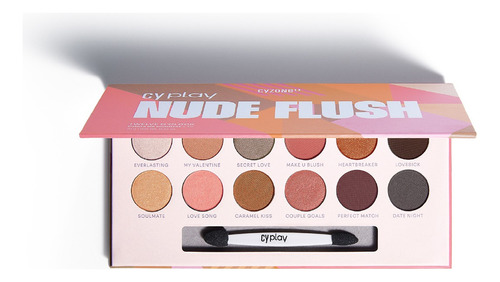 Cyzone Paleta Twelve O'clock Cyplay, Nude Flush, 10g. Sombra Nude Flush