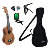 Ukulele Soprano Mahina 21k Top + Bag + Afinador + Capotraste