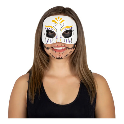 Máscara de Ojos Catrina Cuitle REV Calavera Blanca para Halloween | Meses sin interés