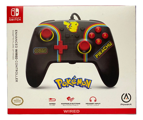 Nintendo Switch: Control Alambrico Pokemon Pikachu