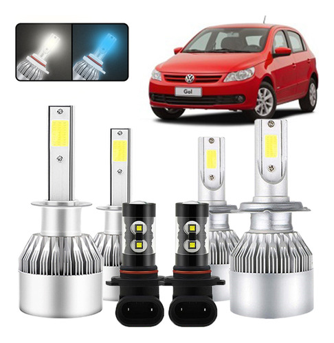 Kit De Focos Led H1 H7 9006 Para Volkswagen Gol 2009-2013