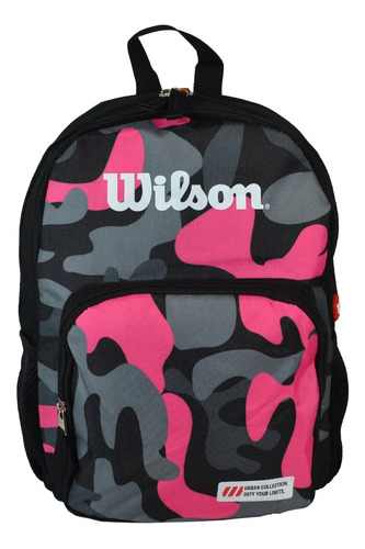 Mochila Wilson Chicos Escolar Deportes Kids Niños Y Niñas Color Fucsia