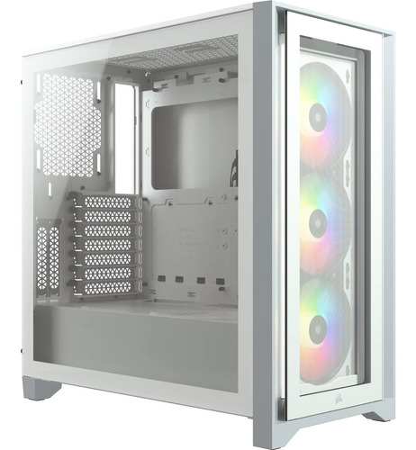 Gabinete Corsair Icue 4000x Rgb White Vidrio Templado Atx F