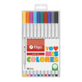 Marcador Filgo Microfibra Liner 038 Estuche X 10 Colores 