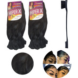 Kit 2 Pacotes Cabelo Jumbo Hiperx Tranças + Escova Baby Hair