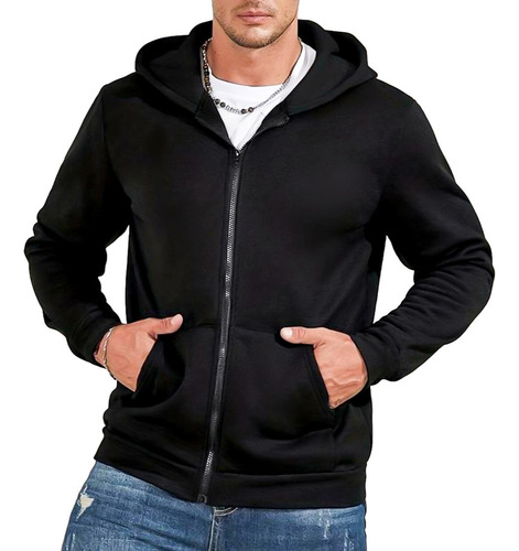 Sudaderas Hombre Con Capucha Chamarra Basica Ligera Hoodie