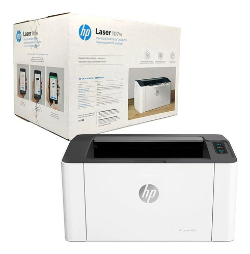 Impressora Hp Laserjet 107w Laser Mono Com Wi-fi 4zb78a