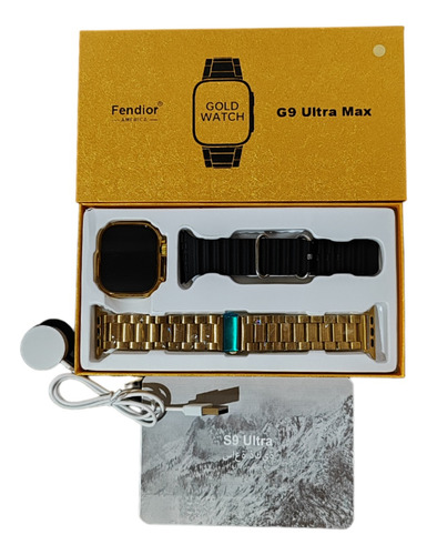 Smart Watch G9 Ultra Max 49mm C/ Nfc Dourado Com 2 Pulseiras