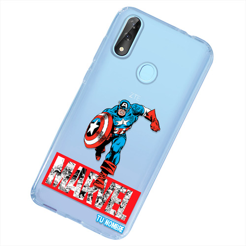 Funda Para Zte Capitán América Marvel Con Tu Nombre