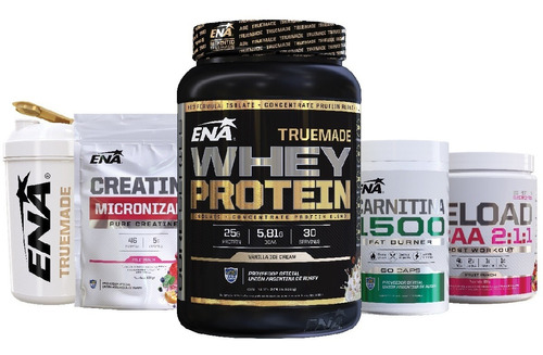 Combo Fitness Proteína Ena Creatina Recuperador Quemador