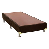 Cama Box Solteiro Suede Marrom (88x20)ortobom