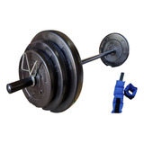 Kit Set 17 Kg Bsfit Discos Lisos Pesas Barra Hueca Combo Set