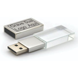 Kit 5 Uni. Pen Drive Vidro Prata 4gb Personalizado