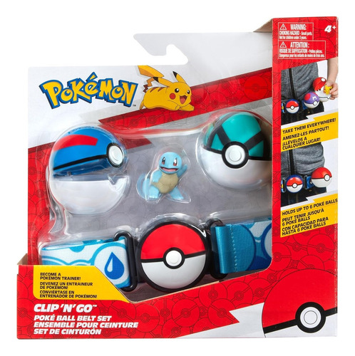 Pokemon Clip N Go Squirtle Set Cinturon + Pokeball