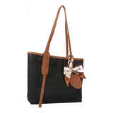 Bolsa Feminina Lateral Media Moderna Casual Alça Acambamento Dos Ferragens Metal Cor Preto Cor Da Correia De Ombro Preto Desenho Do Tecido Liso