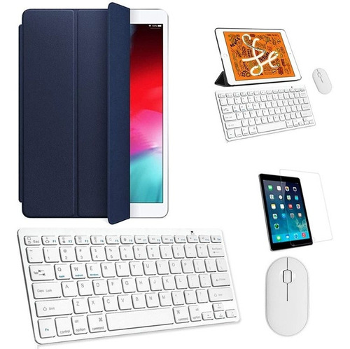 Kit Capa Smart Azul Pel/tecl/mouse Branco iPad 2021 9a 10.2 