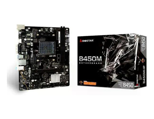 Placa Mãe Biostar B450mhp, Chipset B450, Amd Am4, Matx, Ddr4