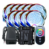 Kit 09 Leds 15w Rgb Iluminação Piscina + Comando + Fonte 12v