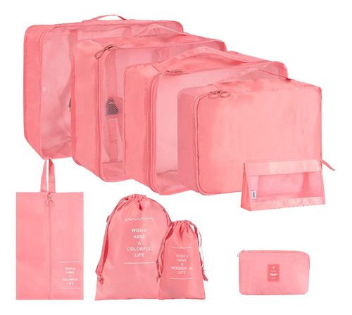 Organizador De Valija Set 9 Piezas Neceser Viaje Bolso Avion