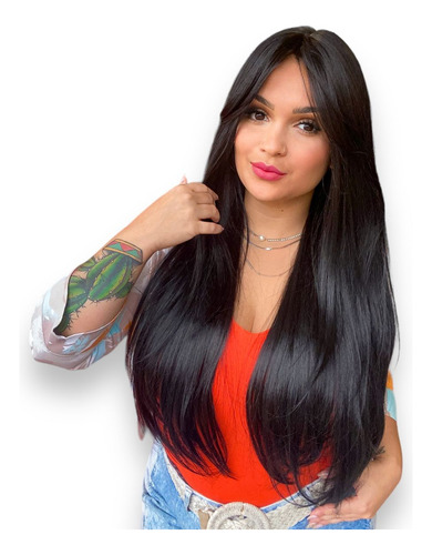 Peruca Lace Wig Premium Aspecto De Cabelo Natural 75 Cm