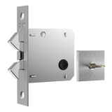 Fechadura Porta De Correr Banheiro 1006 Asa Avião Bico Duplo Cor Inox Escovado