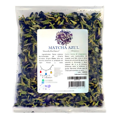 Té Butterfly Pea Tierra de Colores Matcha Azul 100g Herbal Gourmet | MercadoLibre
