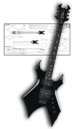 Plano Para Luthier B.c.rich Warlock Widow ( A Escala Real)