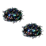 Pack X2 Luces De Navidad Cascada Guirnalda 200 Led Multicolo