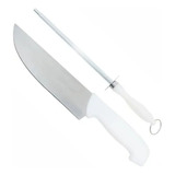 Cuchillo Cuchilla Cocina 8  Hoja 20 Cm Chaira Afilador Acero