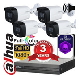 Kit Seguridad Dahua Dvr4 + 1tb + 4cam. 2mp Fullcolor C/audio