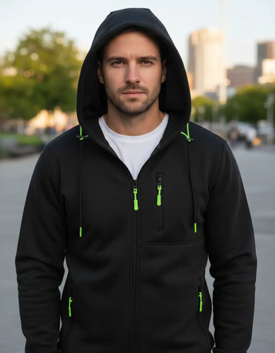 Sudadera Hombre Con Capucha Deportiva Con Cierre Hoodie | MercadoLibre