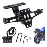 Soporte Placa Universal Para Moto Ajustable Con Luces Led