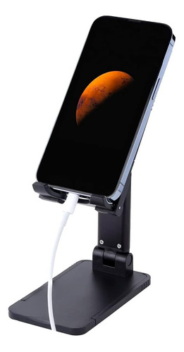 Soporte Ajustable Para Telefono Celular De Escritorio Negro