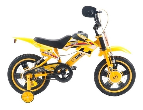 Bicicleta  Infantil Unitoys Moto Cross Aro 16 Amarelo + Nf