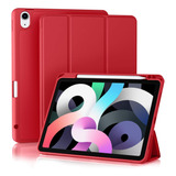 Funda iPad Air 4 Akkerds Soporte Lápiz Rígido Rojo