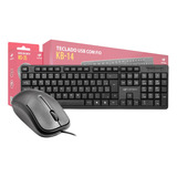 Kit Teclado E Mouse Usb Com Fio C3tech Macio Abnt2 Preto