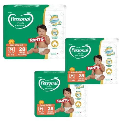 Pack 3 Fralda Personal Baby Protect Pants M28 G24 Xg22 Xxg20