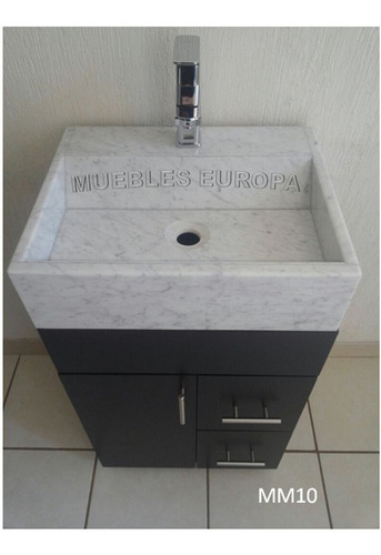 Moderno Lavabo Lavamanos Marmol Gris Carrara  Mueble Bonito