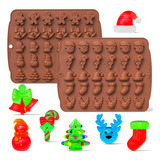 Moldes De Silicona Para Caramelos De Navidad, Paquete De 2 .