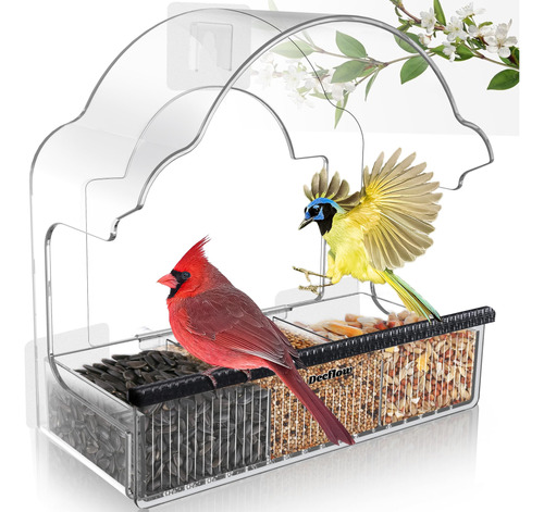 Decflow Comederos Para Pajaros De Ventana Para Exteriores, C