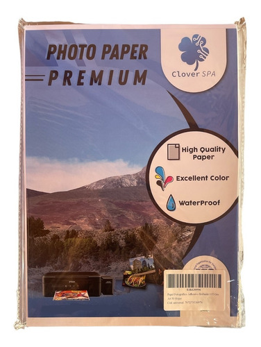 Papel Fotográfico Adhesivo Brillante 135 Grs A4 50 Hojas 