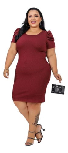 Vestido Feminino Manga Princesa Plus Size 