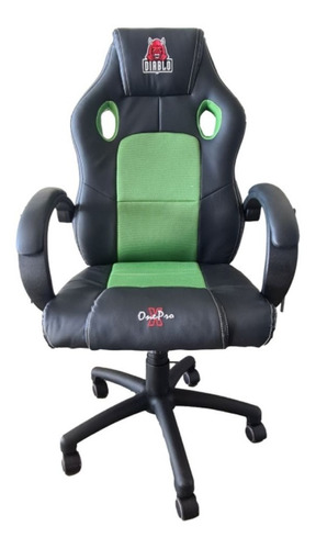 Silla Gamer Playstation Diablo One Pro Negro Verde Oferta