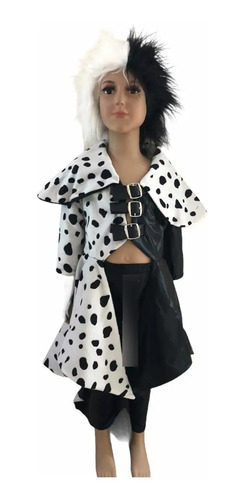 Disfraz Vestido De Niña Dálmata, Inspirado En Cruella