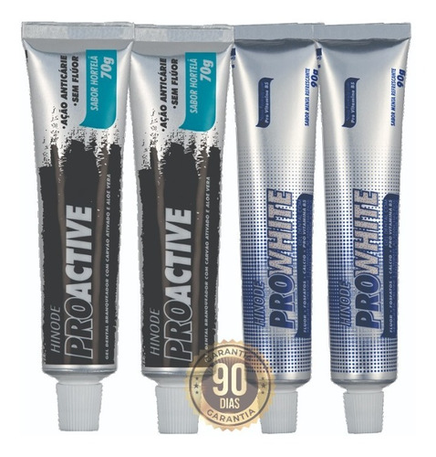 Kit 2 Gel Dental Carvão Ativado Preto + 2 Gel White +branco