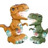 Dinosaurio Giratorio Luces Y Sonido + Lanzador De Spray Toy