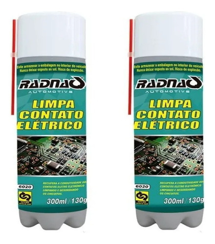 2 Spray Limpa Contato Elétrico  Aerossol  Radnaq Rq6020