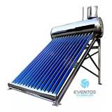 Termotanque Solar 150 Lt Acero Inox De 15 Tubos Con Kit Elec