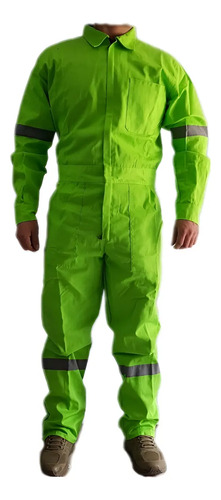 Overol Industrial Gabardina 100% Algodon Con Reflejantes