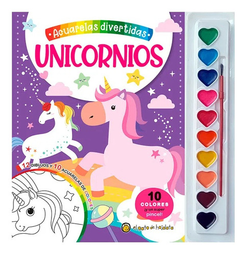 Libro Infantil Para Pintar Acuarelas Divertidas Unicornios